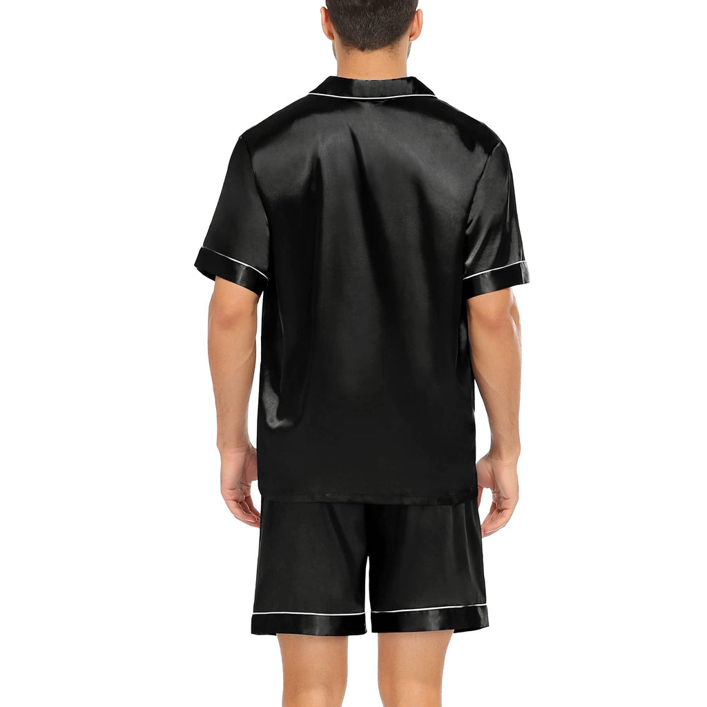 Silk Pajamas Men And Women Short Set